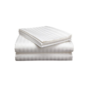 SC Hotel Striped Bed Set - White