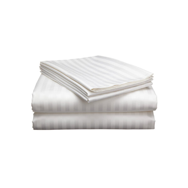 SC Hotel Striped Bed Set - White