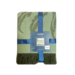 Wool Throw Blanket Green