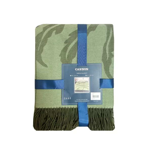 Wool Throw Blanket Green