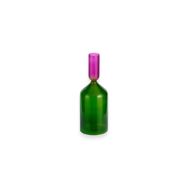 CANDLE HOLDER GREEN AND PINK