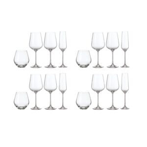 S16 GLOBO CHAMPAGNE X 4 WINE X 4 WATER X 4 TUMBLER X 4