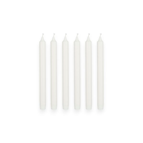 S6 CANDLE DINNER STEARIN WHITE