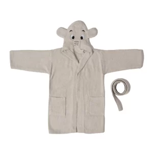 Kids Bathrobe Elephant Grey