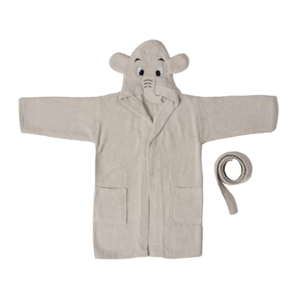 Kids Bathrobe Elephant Grey