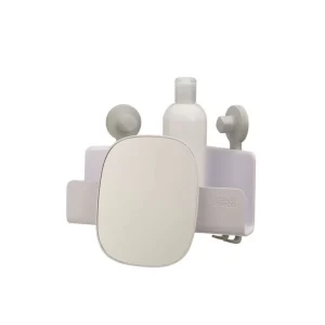 Easy-Store Corner Shower Shelf with Removable Mirror