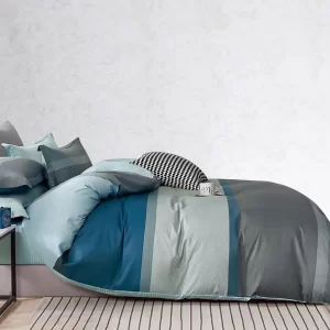 Ever Blue Stripe Bed Set