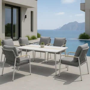 Bloom Dining + 6 Patio Chairs