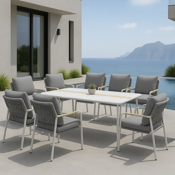 Bloom Dining + 8 Patio Chairs