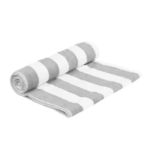 Beach Stripe Towel Grey