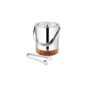 S2 CHAMPAGNE COOLER NICKEL WITH WOOD BASE LYON