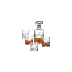 S5 WHISKEY DECANTER WITH 4 GLASSES