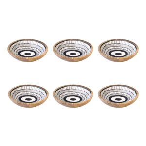 S6 BOWL ETHNIC WOOD NATURAL