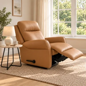 Manual Recliner Chair Cinnamon Brown
