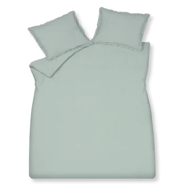PURE 83 Percale Ruffle Cover Set - Pearl Blue