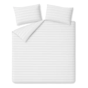 Stripe Bed Set White- 1cm