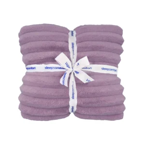 Throw Blanket Wide Rib Dusty Purple