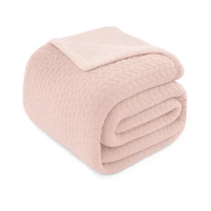 SHERPA Blanket Leaves Pink