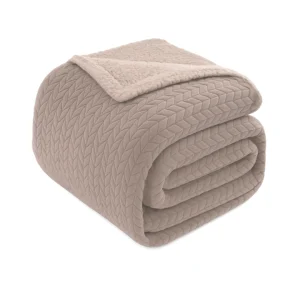 SHERPA Blanket Leaves Taupe