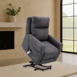 Velvet Power Lift Grey Recliner