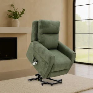 Velvet Power Lift Olive Recliner