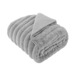 Blanket Rabbit Fur - Stripe Grey