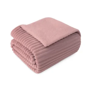 BLANKET SHERPA WIDE RIB PINK