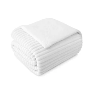 BLANKET SHERPA WIDE RIB WHITE