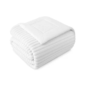 BLANKET SHERPA WIDE RIB WHITE