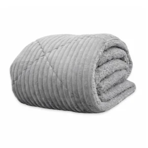 COMFORTER SHERPA WIDE RIB LIGHT GREY