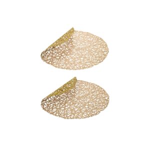 PLACEMAT HOLES SHINY MATT GOLD