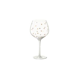 WINE GLASS HEART TRANSPARENT GOLD