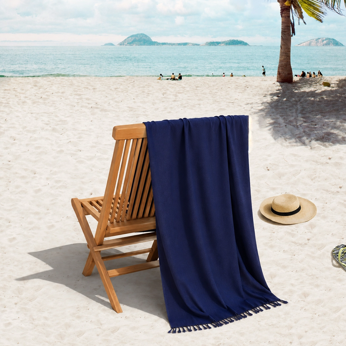 Navy Beach Towel - Sleep Comfort